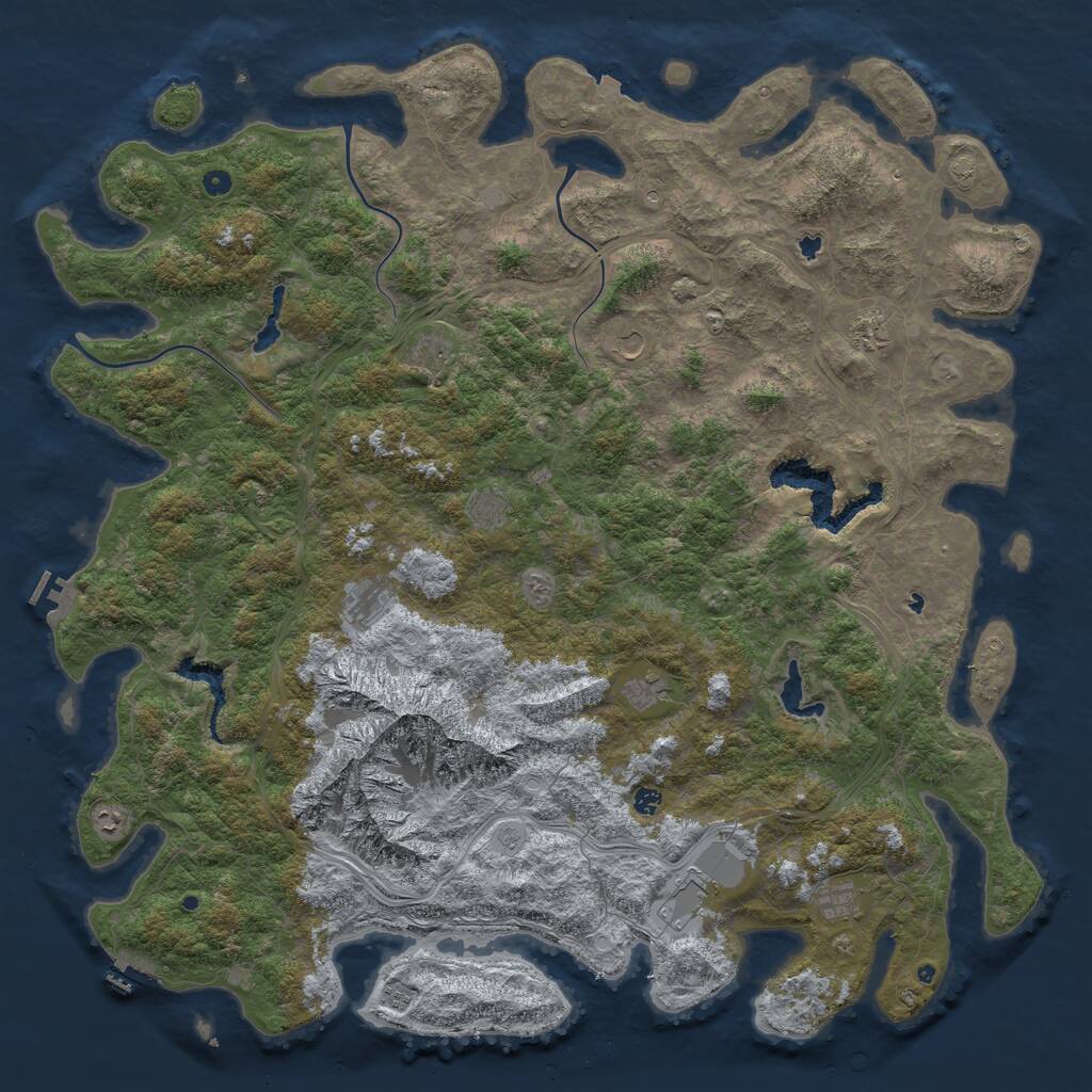 Rust Map: Procedural Map, Size: 6000, Seed: 76139, 17 Monuments