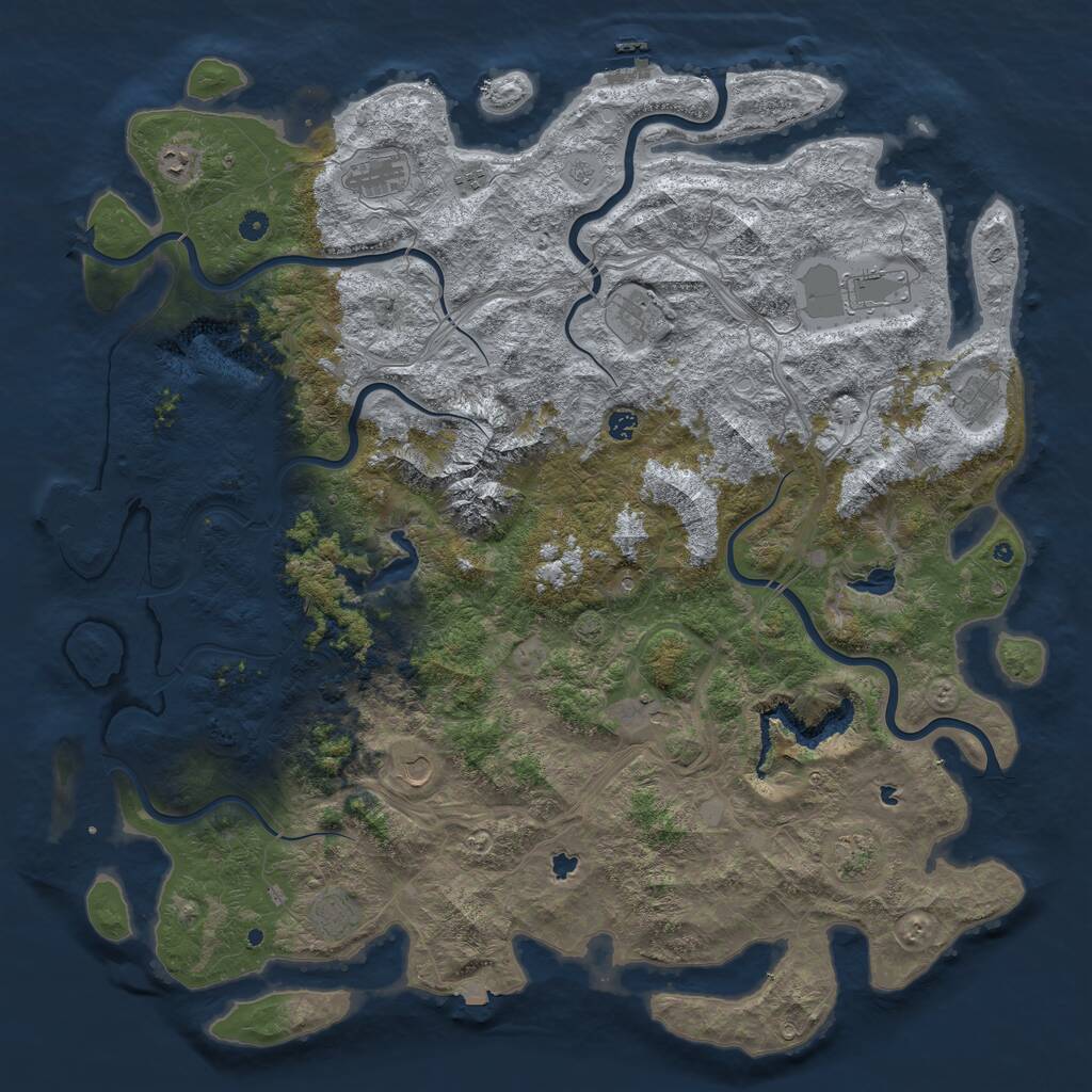 Rust Map: Procedural Map, Size: 5500, Seed: 792268583, 17 Monuments