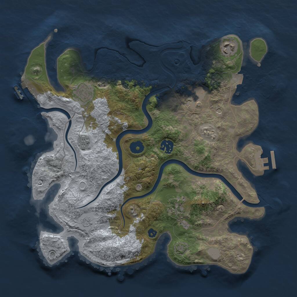 Rust Map: Procedural Map, Size: 3300, Seed: 62152396, 12 Monuments