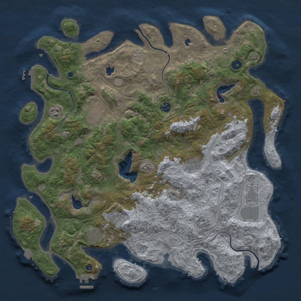 Rust Map: Procedural Map, Size: 4500, Seed: 5639733, 15 Monuments