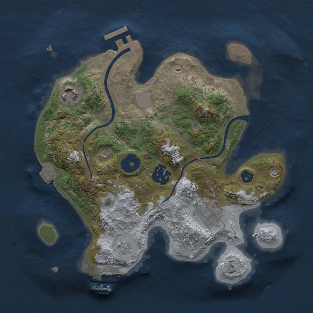 Rust Map: Procedural Map, Size: 2555, Seed: 50000, 8 Monuments