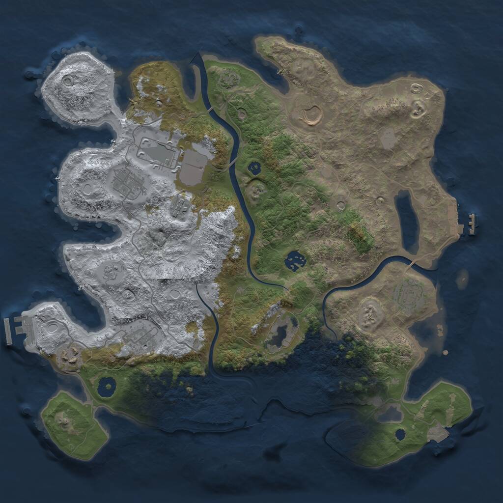 Rust Map: Procedural Map, Size: 3800, Seed: 1545231941, 15 Monuments