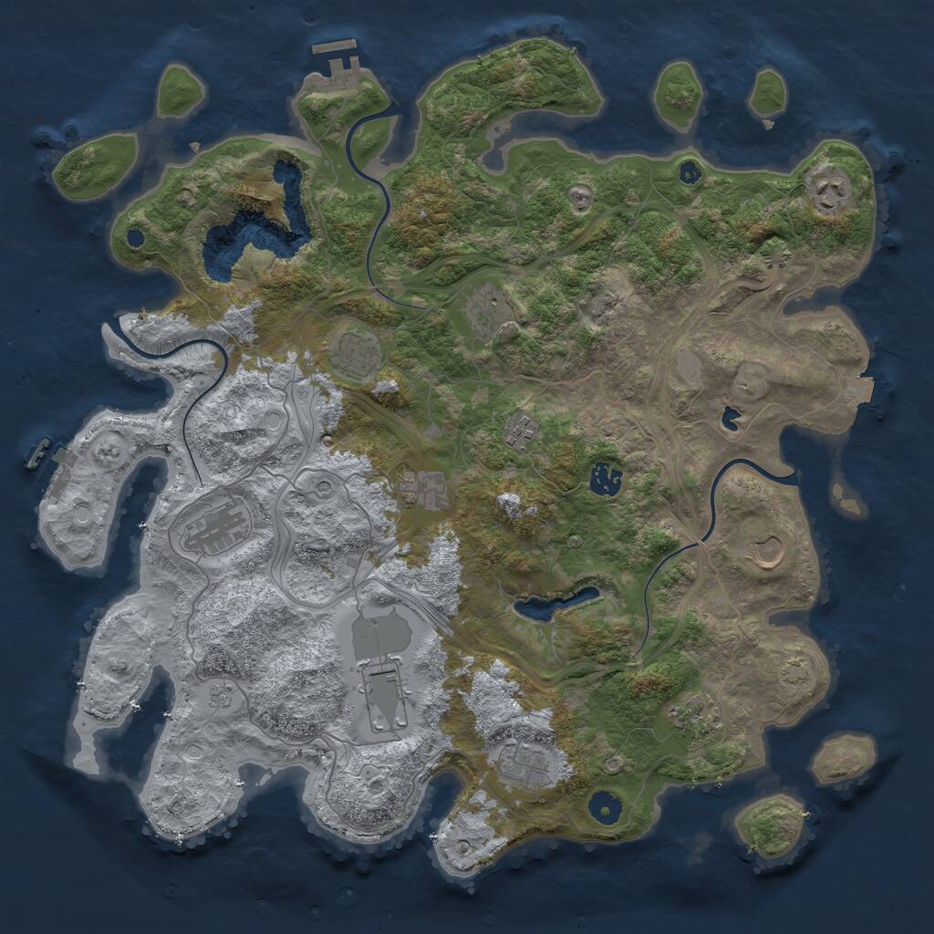 Rust Map: Procedural Map, Size: 4250, Seed: 2044093366, 17 Monuments