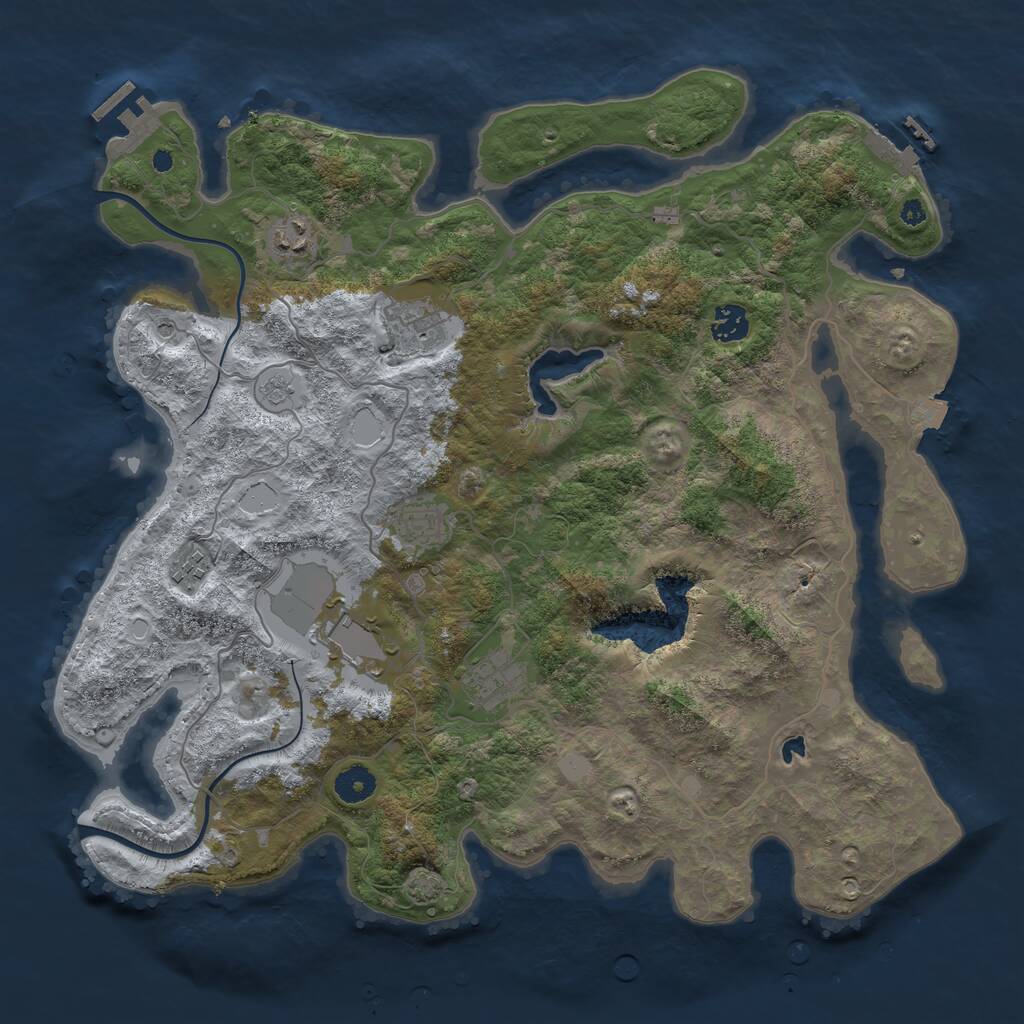 Rust Map: Procedural Map, Size: 4000, Seed: 66342365, 13 Monuments
