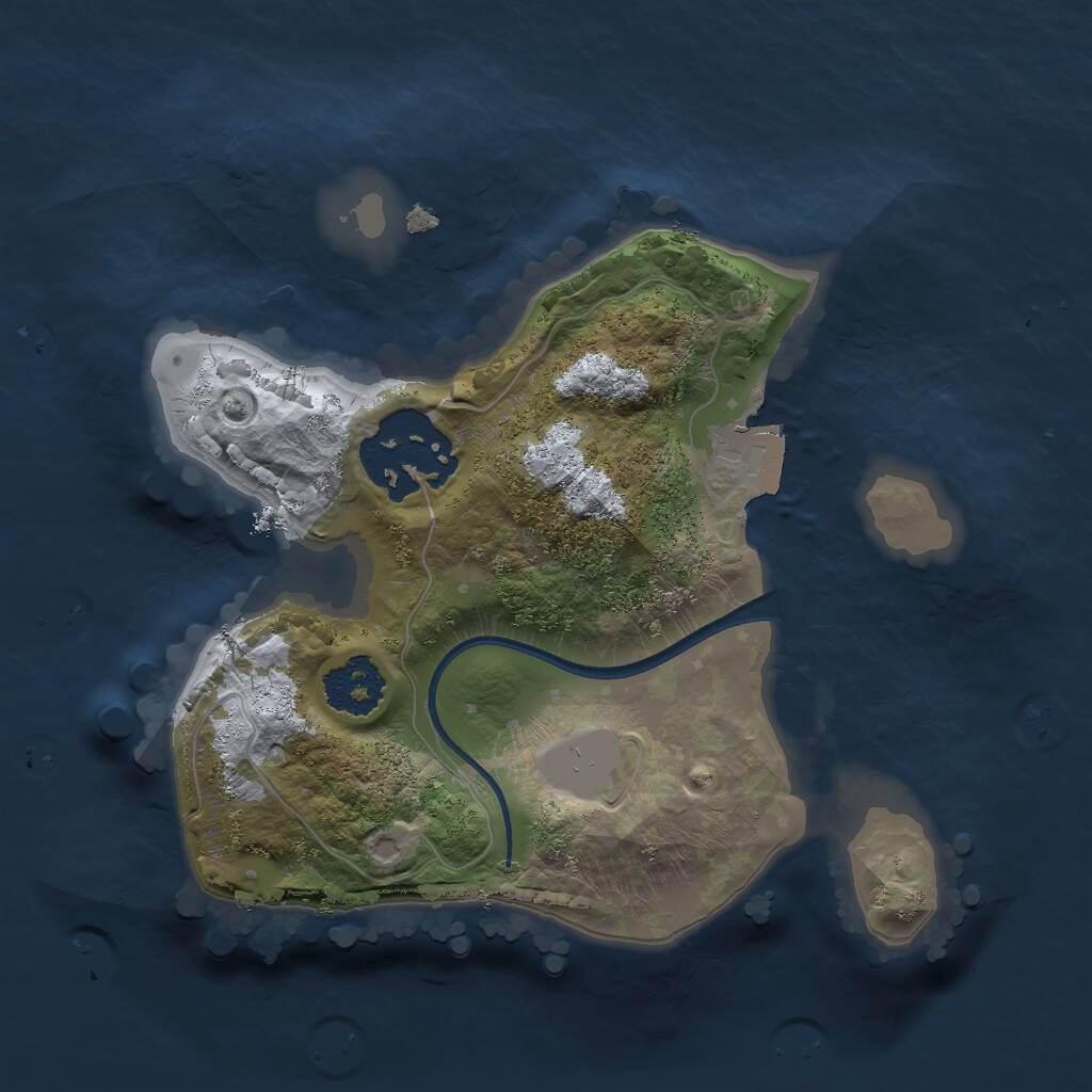 Rust Map: Procedural Map, Size: 1850, Seed: 65000, 2 Monuments
