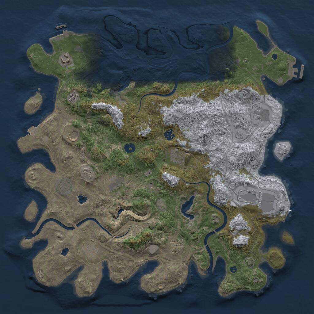 Rust Map: Procedural Map, Size: 4500, Seed: 2503937, 17 Monuments