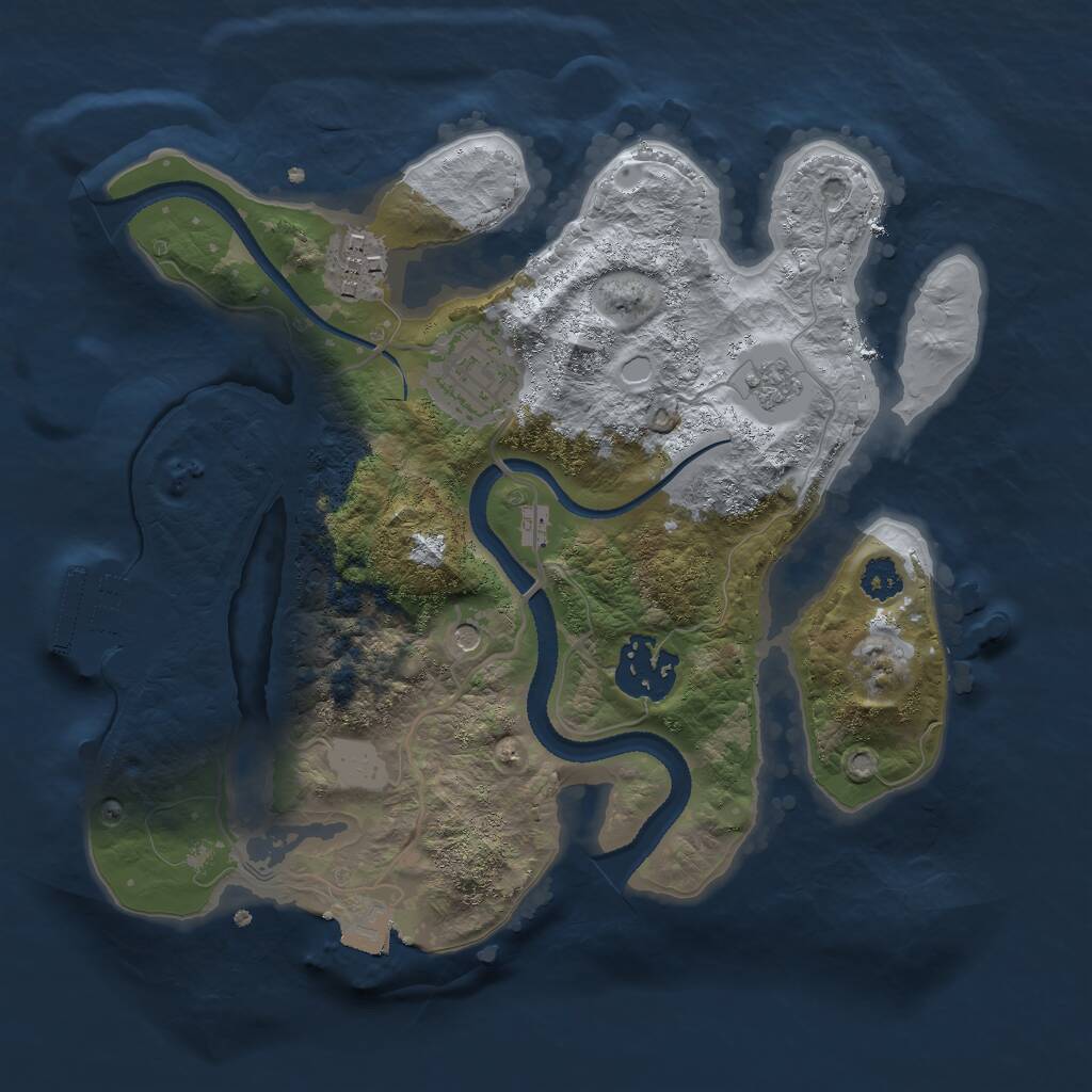 Rust Map: Procedural Map, Size: 2600, Seed: 636070104, 7 Monuments