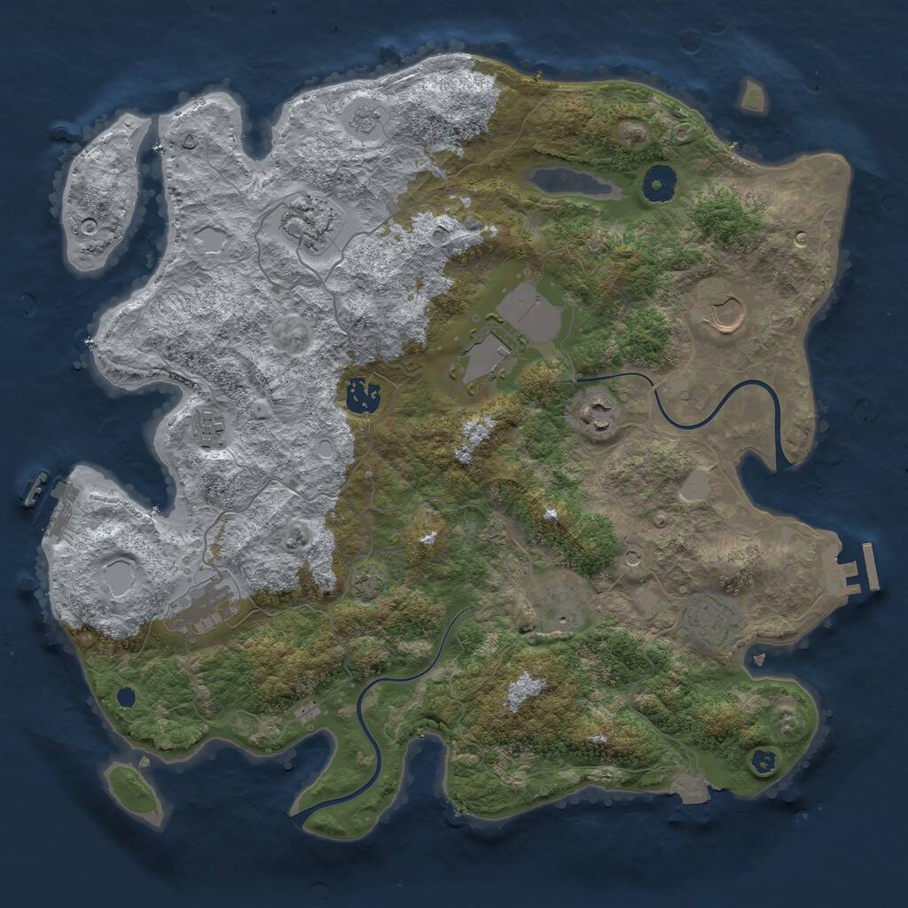 Rust Map: Procedural Map, Size: 3800, Seed: 102002399, 15 Monuments