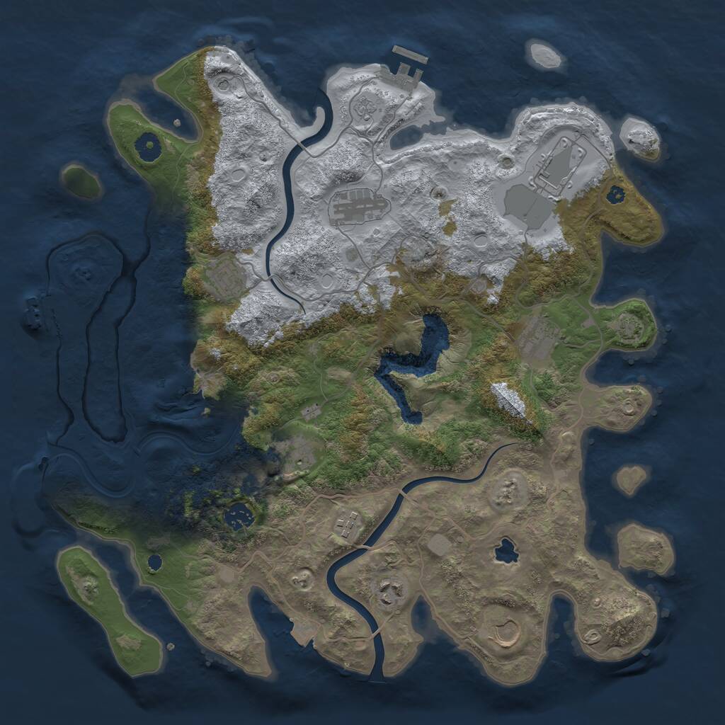 Rust Map: Procedural Map, Size: 4000, Seed: 1307882379, 15 Monuments