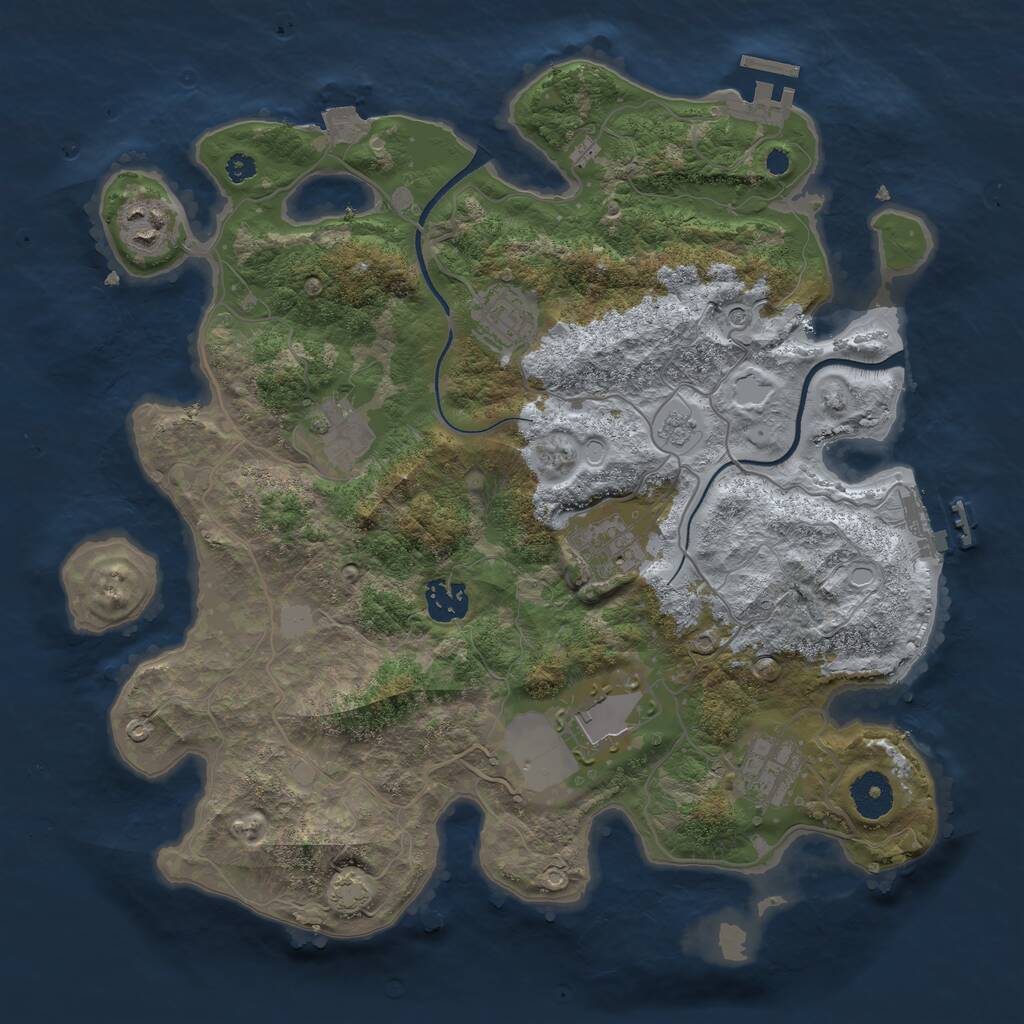 Rust Map: Procedural Map, Size: 3500, Seed: 1844616, 13 Monuments
