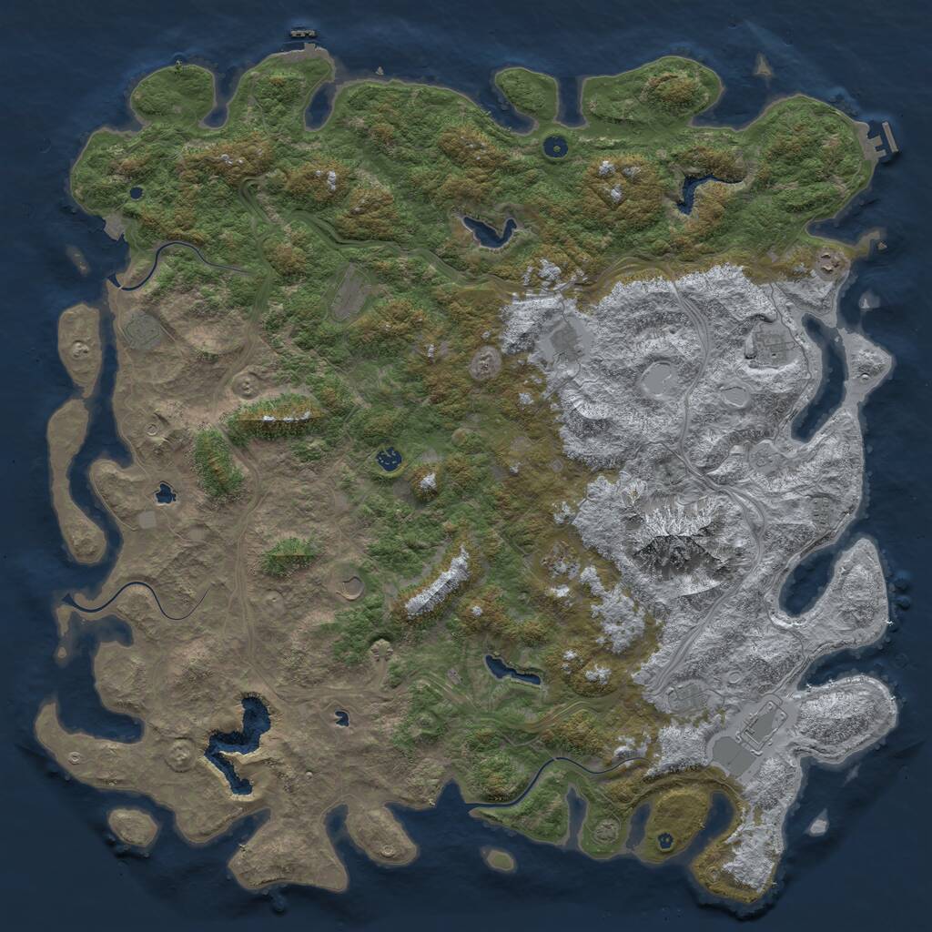 Rust Map: Procedural Map, Size: 6000, Seed: 644735419, 17 Monuments