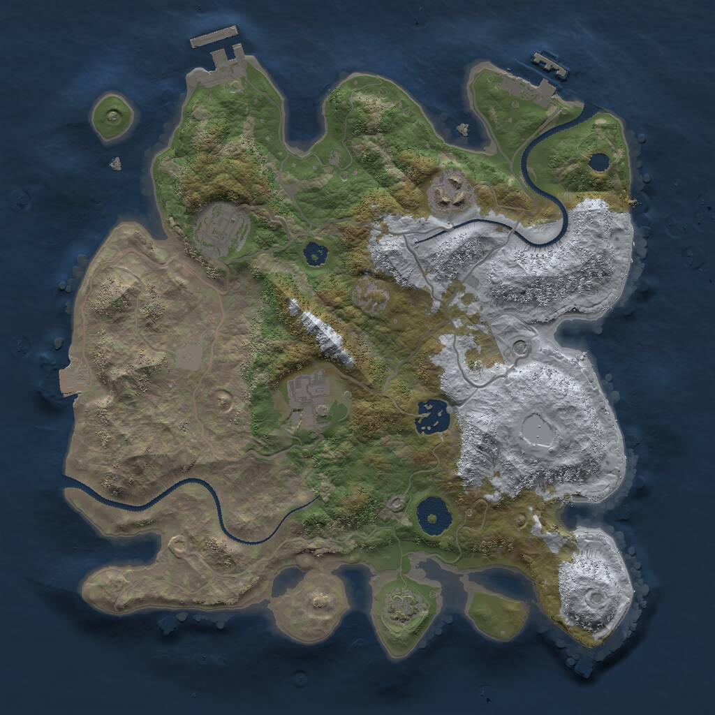 Rust Map: Procedural Map, Size: 3000, Seed: 1823, 9 Monuments