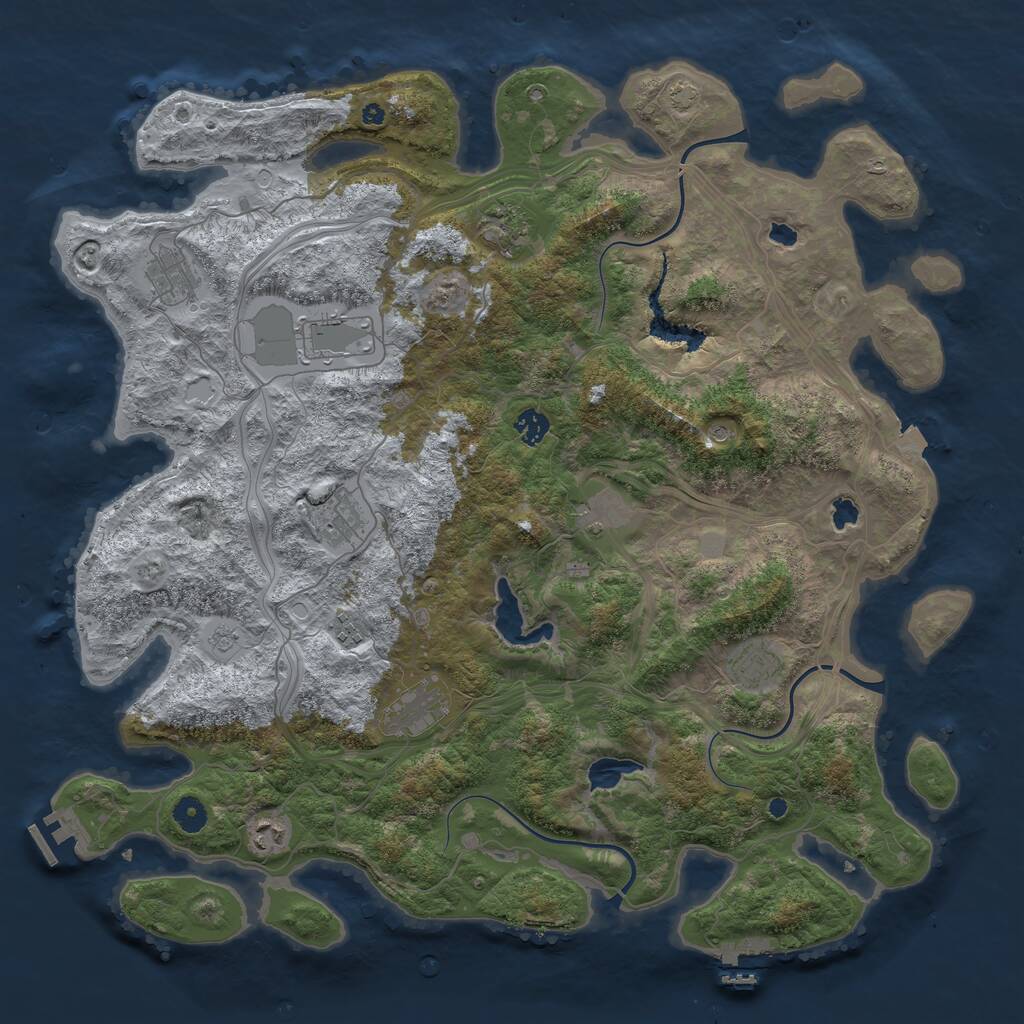 Rust Map: Procedural Map, Size: 4500, Seed: 7474584, 16 Monuments