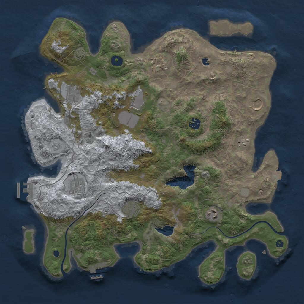 Rust Map: Procedural Map, Size: 4000, Seed: 1061457422, 15 Monuments