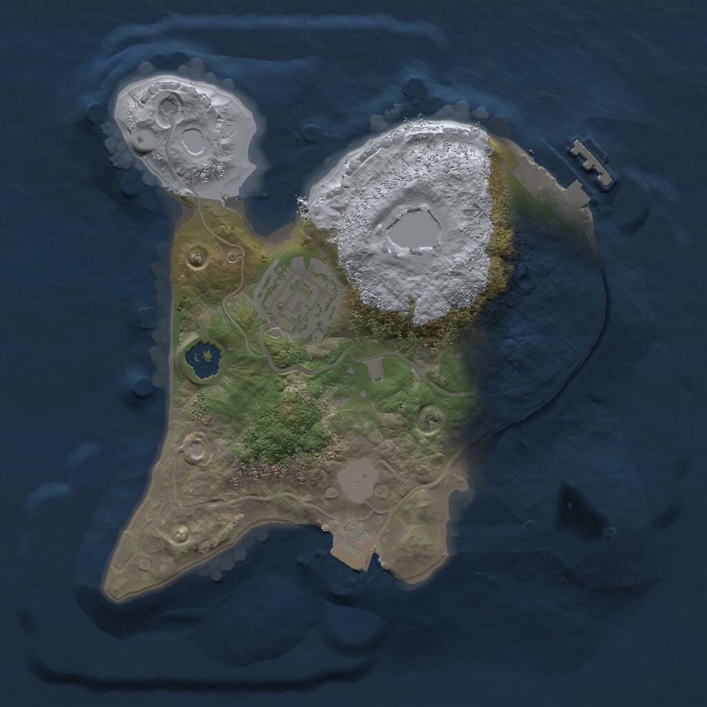 Rust Map: Procedural Map, Size: 2000, Seed: 1937175278, 3 Monuments