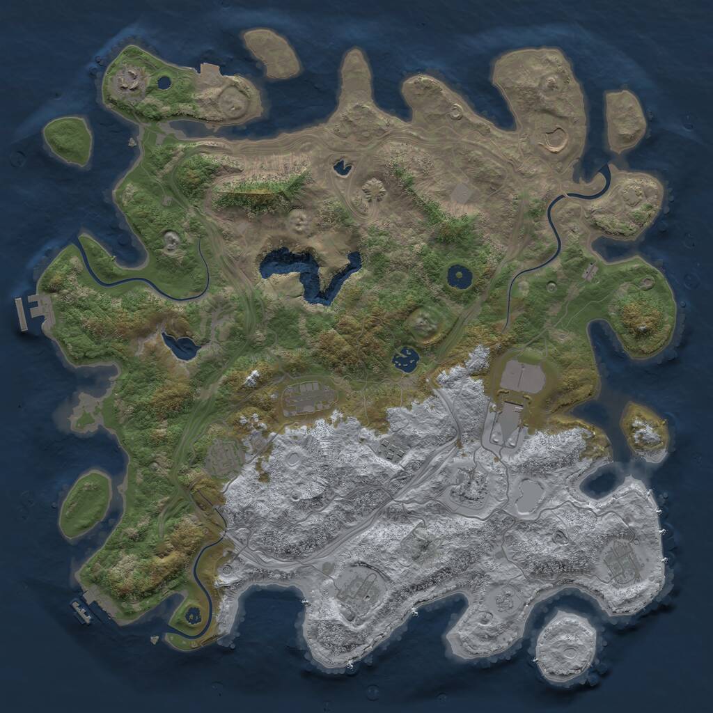 Rust Map: Procedural Map, Size: 4333, Seed: 23012025, 16 Monuments
