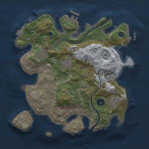 Thumbnail Rust Map: Procedural Map, Size: 3000, Seed: 909090, 9 Monuments