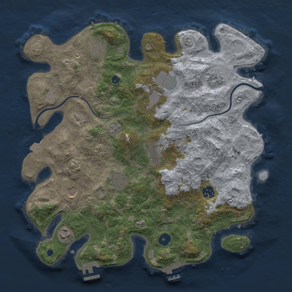 Rust Map: Procedural Map, Size: 3700, Seed: 1308130577, 15 Monuments