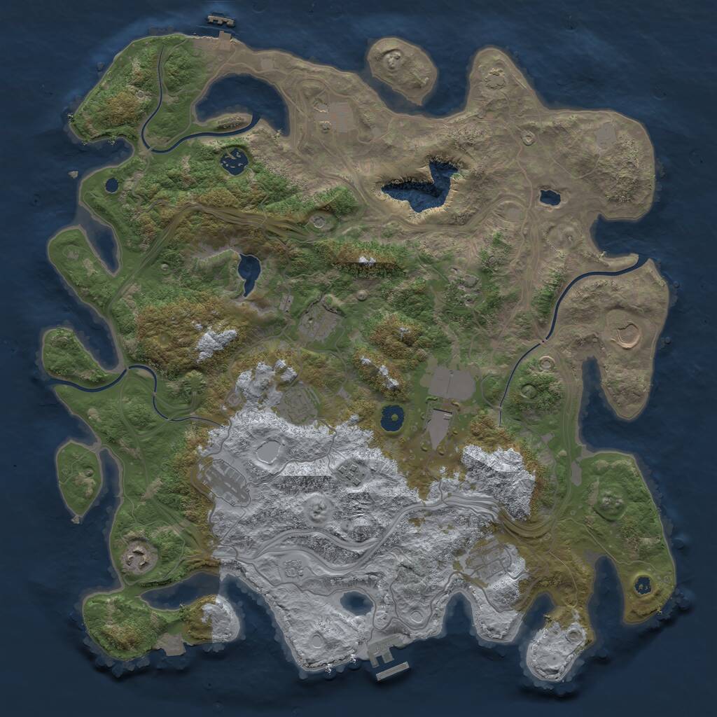 Rust Map: Procedural Map, Size: 4250, Seed: 63809, 17 Monuments