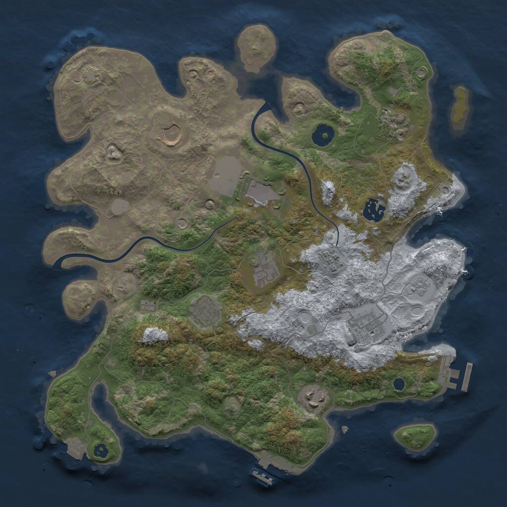 Rust Map: Procedural Map, Size: 3500, Seed: 311919472, 15 Monuments