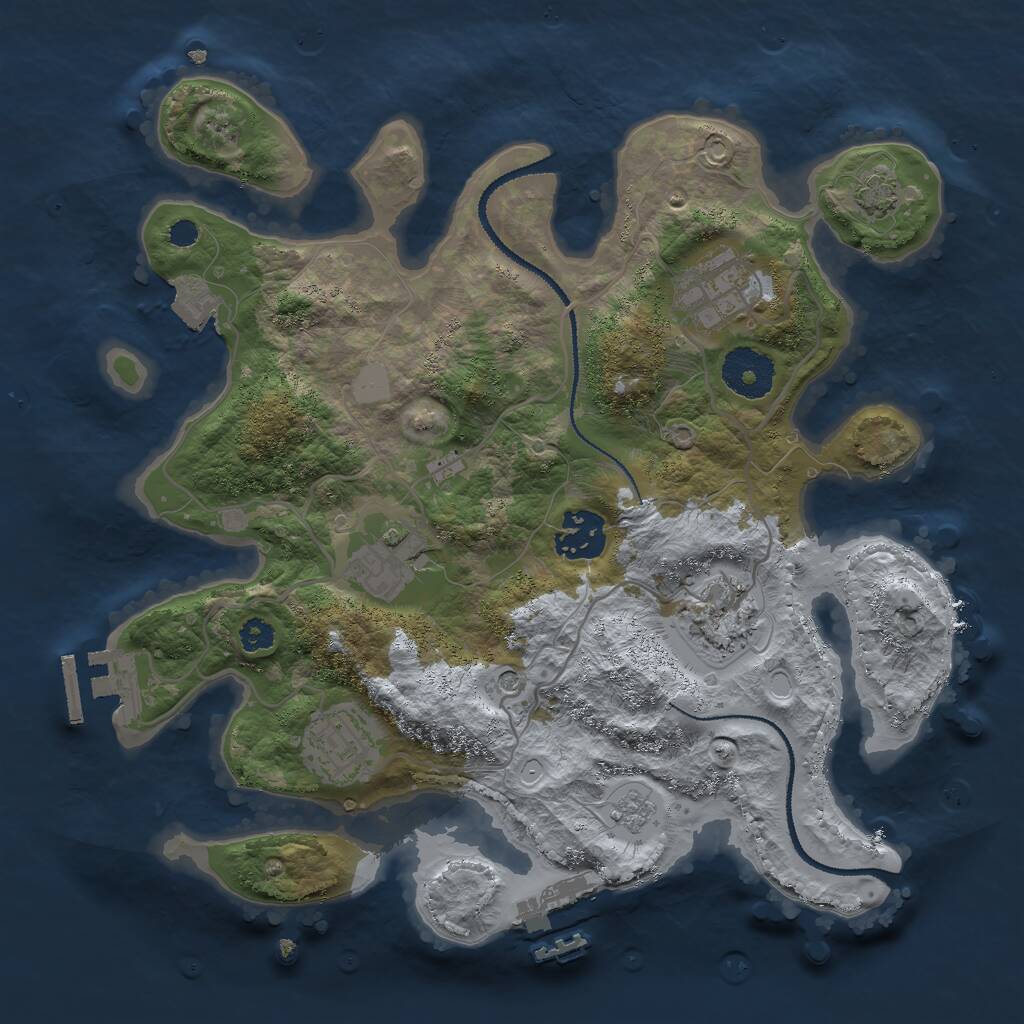 Rust Map: Procedural Map, Size: 3000, Seed: 355277662, 11 Monuments