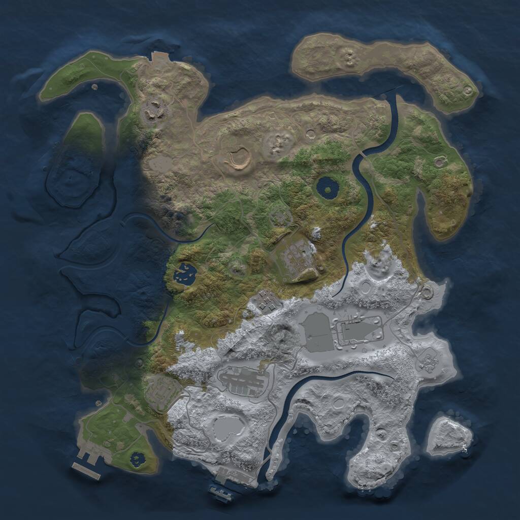 Rust Map: Procedural Map, Size: 3500, Seed: 231946069, 14 Monuments