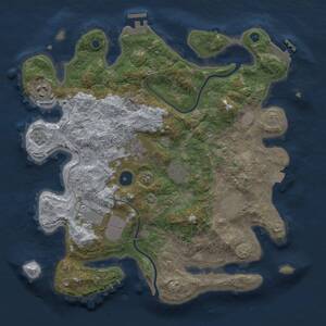 Thumbnail Rust Map: Procedural Map, Size: 3500, Seed: 280593789, 12 Monuments