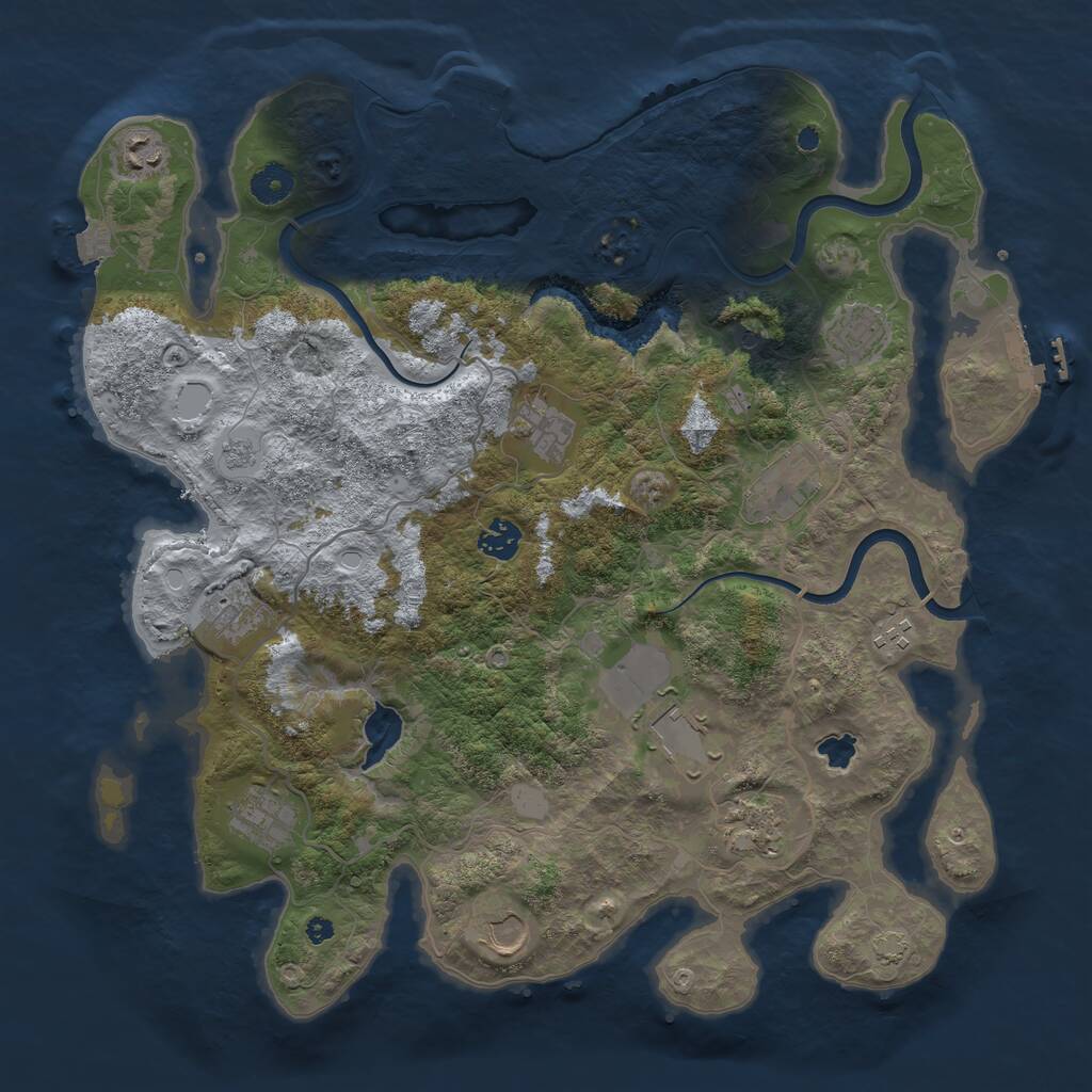 Rust Map: Procedural Map, Size: 4000, Seed: 819559464, 17 Monuments