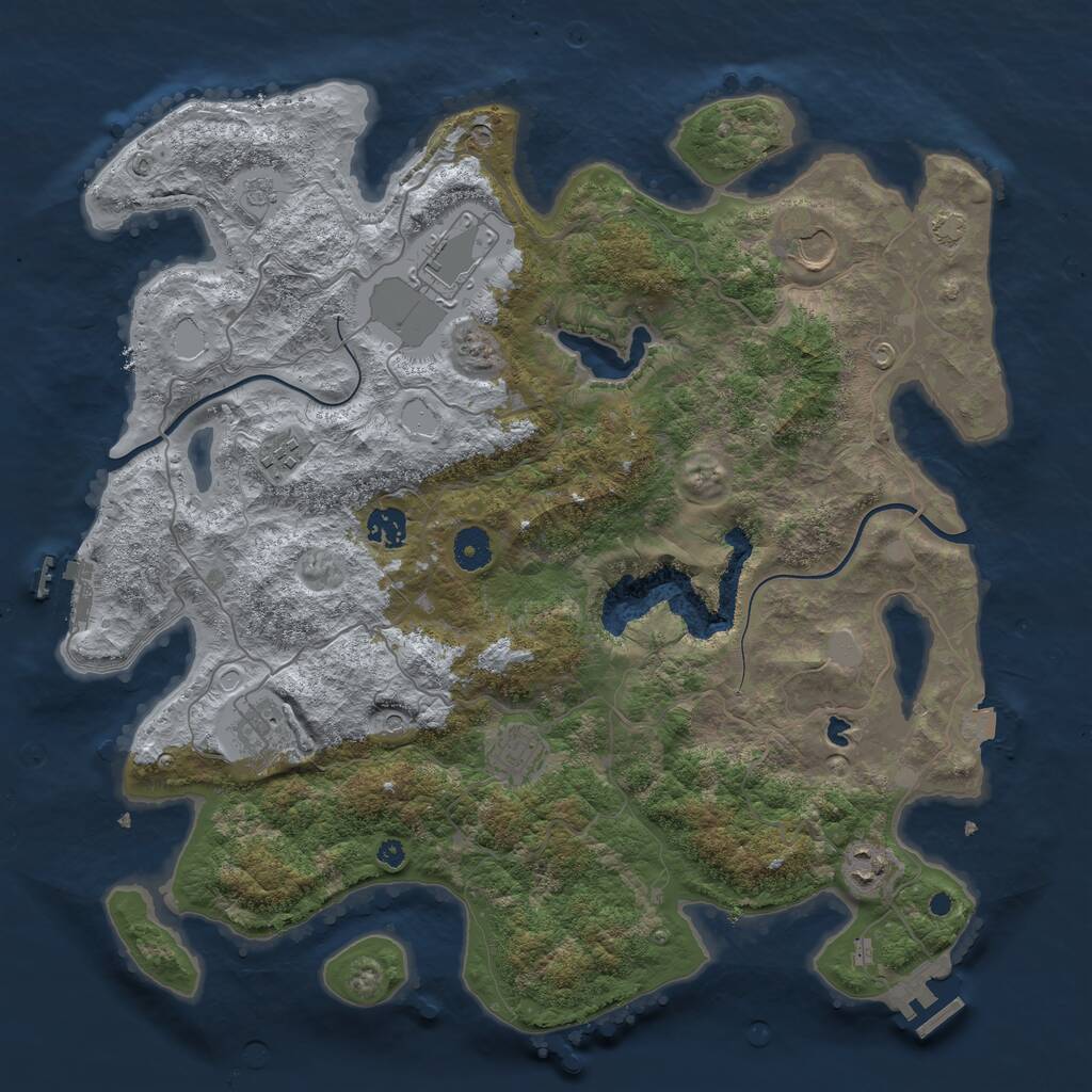 Rust Map: Procedural Map, Size: 4000, Seed: 181874774, 13 Monuments