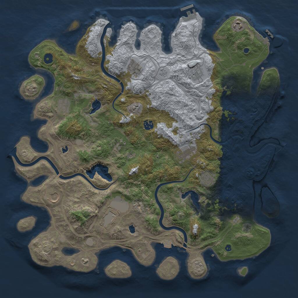 Rust Map: Procedural Map, Size: 4500, Seed: 325425232, 17 Monuments