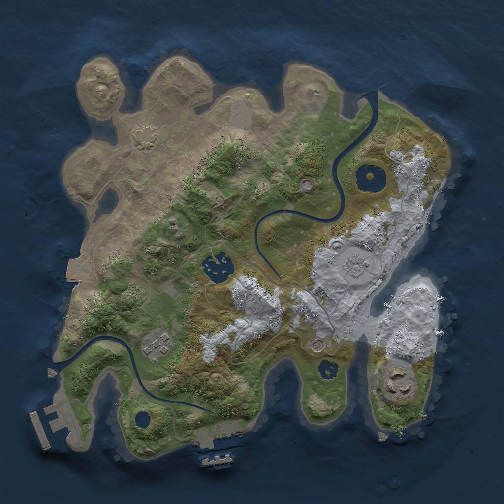 Rust Map: Procedural Map, Size: 2550, Seed: 123029578, 9 Monuments