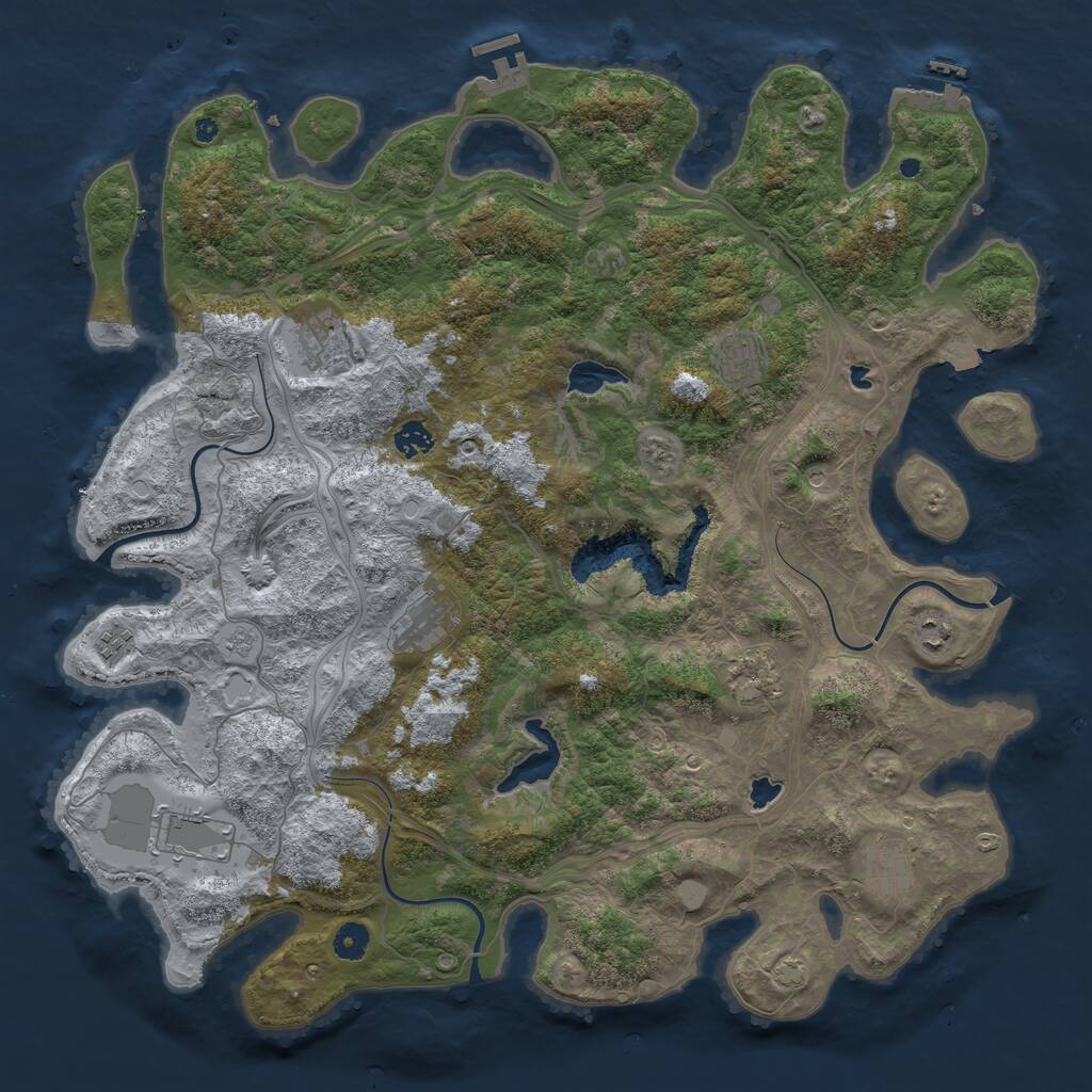 Rust Map: Procedural Map, Size: 4500, Seed: 1234565674, 15 Monuments