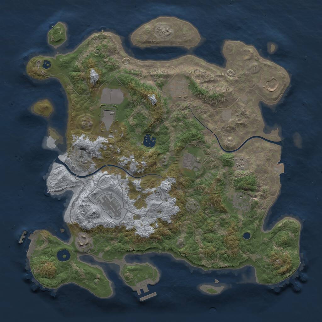 Rust Map: Procedural Map, Size: 3750, Seed: 1856321422, 14 Monuments