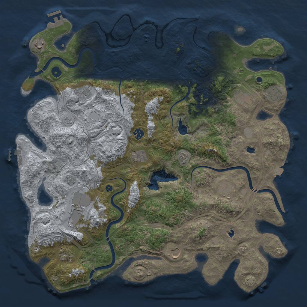 Rust Map: Procedural Map, Size: 4500, Seed: 273412250, 17 Monuments
