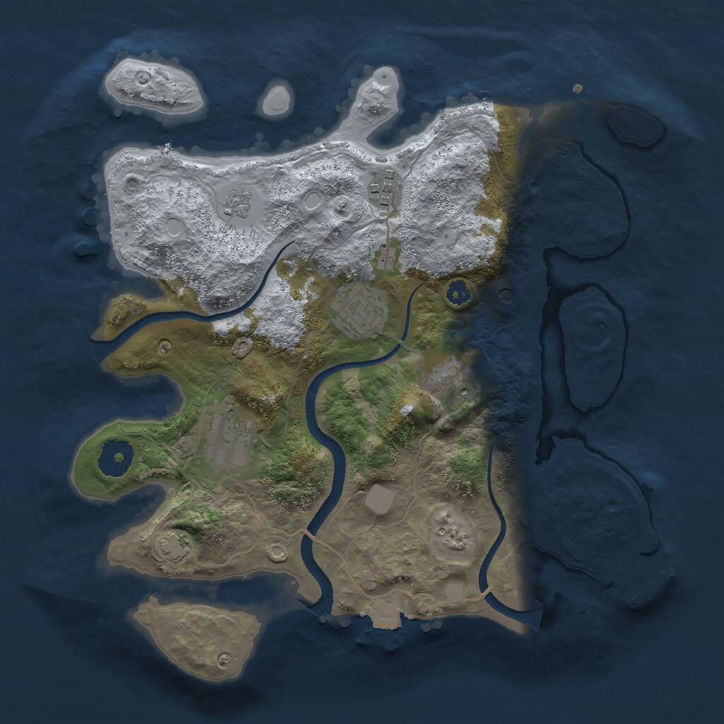 Rust Map: Procedural Map, Size: 3000, Seed: 559084290, 9 Monuments