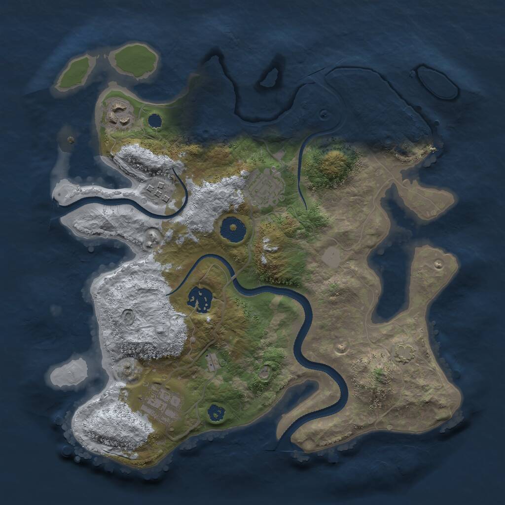 Rust Map: Procedural Map, Size: 3000, Seed: 1919533164, 7 Monuments