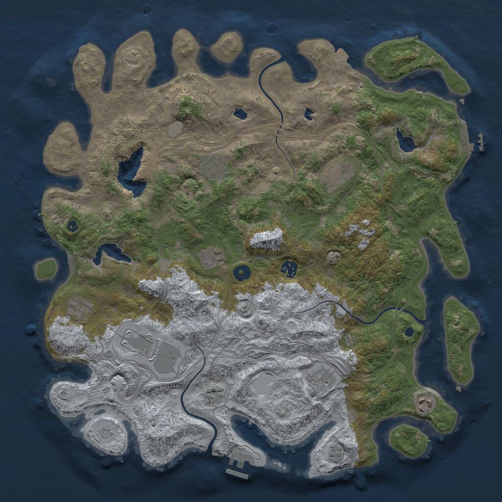 Rust Map: Procedural Map, Size: 4500, Seed: 1017457451, 15 Monuments