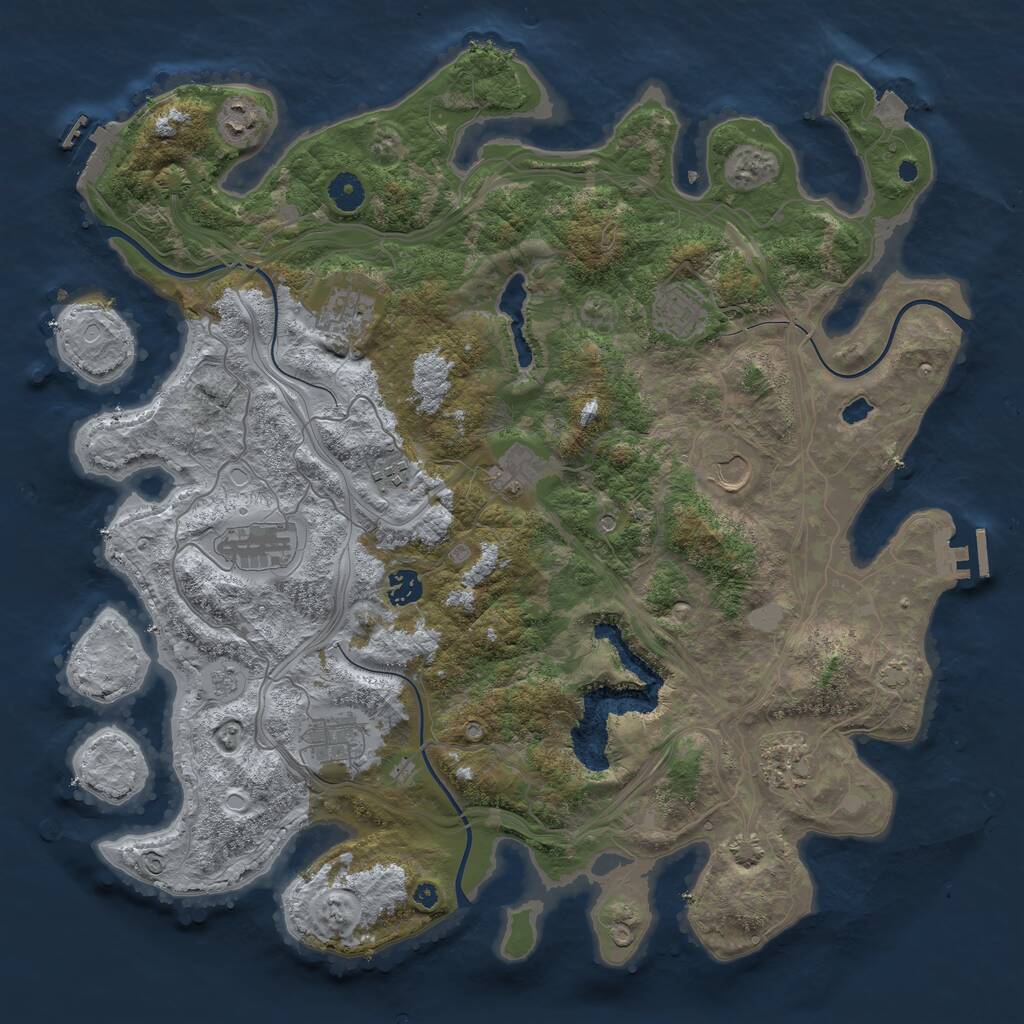 Rust Map: Procedural Map, Size: 4250, Seed: 1619282090, 16 Monuments