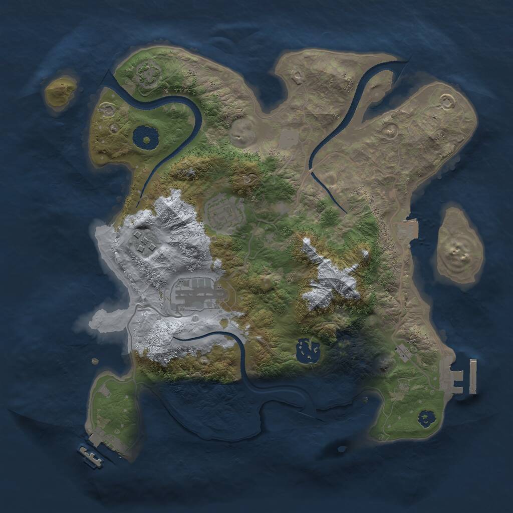 Rust Map: Procedural Map, Size: 3000, Seed: 819086928, 8 Monuments