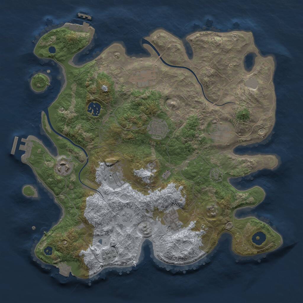 Rust Map: Procedural Map, Size: 3400, Seed: 99546758, 14 Monuments