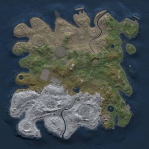 Thumbnail Rust Map: Procedural Map, Size: 3500, Seed: 186117375, 14 Monuments