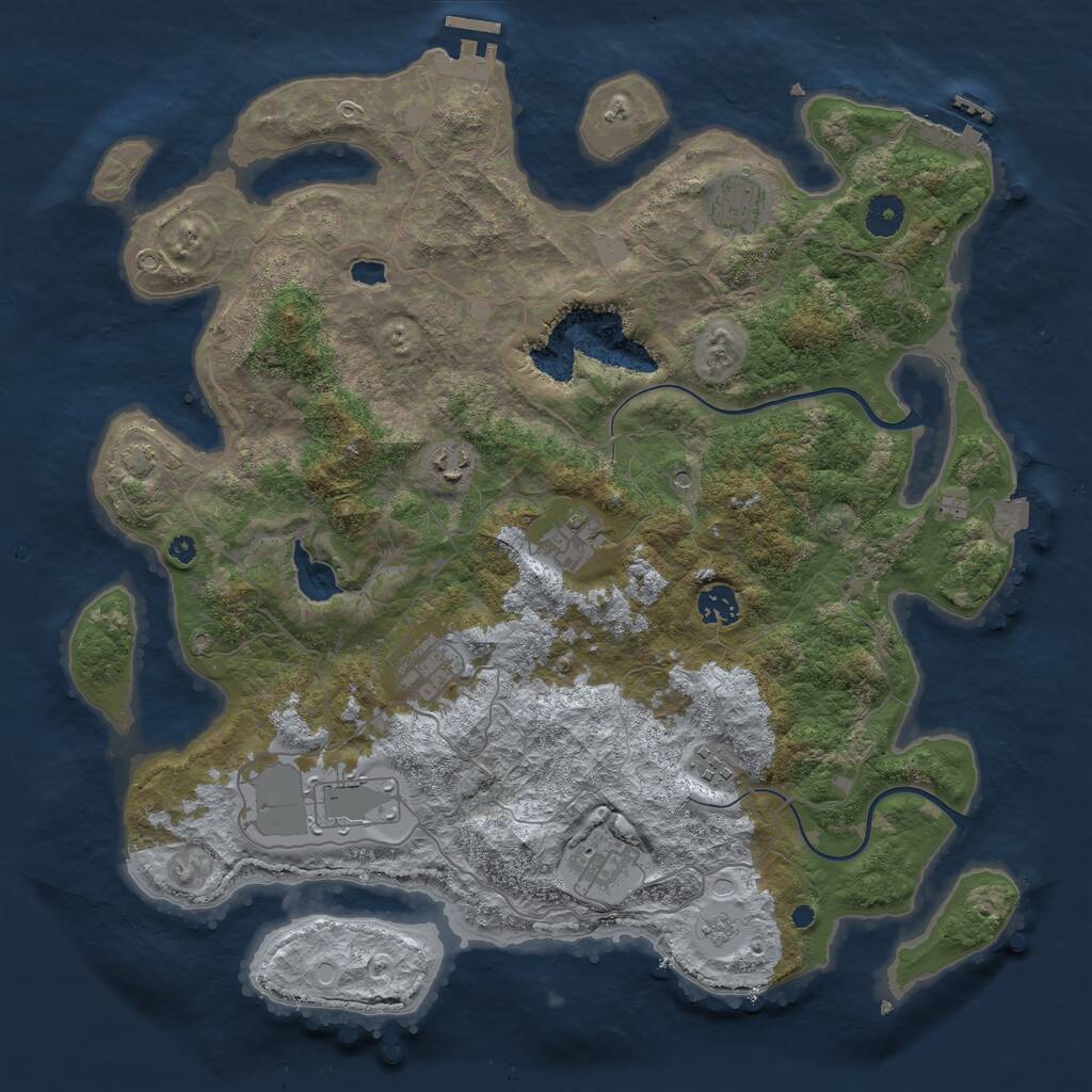 Rust Map: Procedural Map, Size: 4000, Seed: 780757876, 14 Monuments