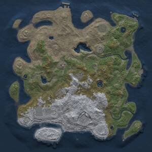 Thumbnail Rust Map: Procedural Map, Size: 4000, Seed: 780757876, 14 Monuments