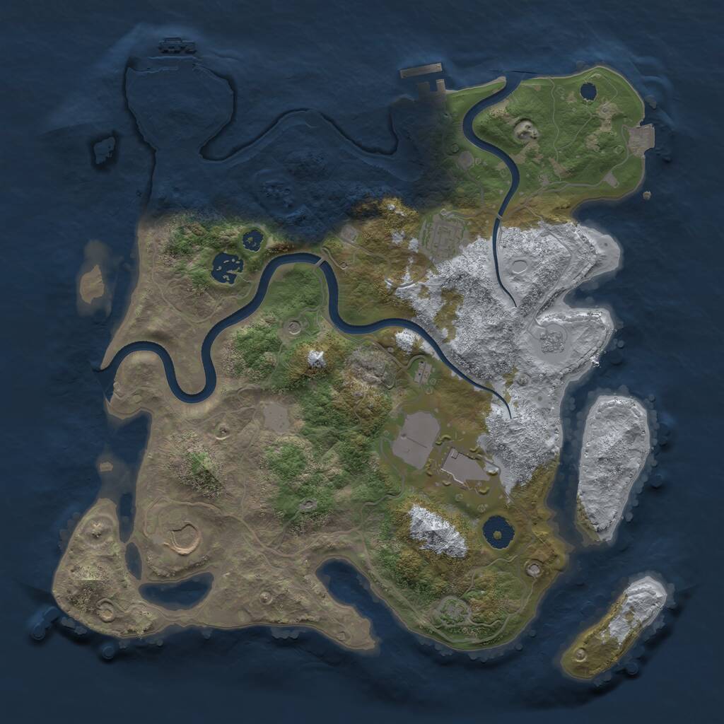 Rust Map: Procedural Map, Size: 3500, Seed: 804783178, 10 Monuments