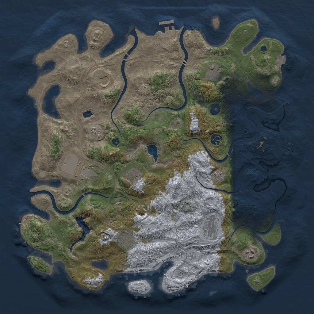 Rust Map: Procedural Map, Size: 4250, Seed: 1136685714, 15 Monuments