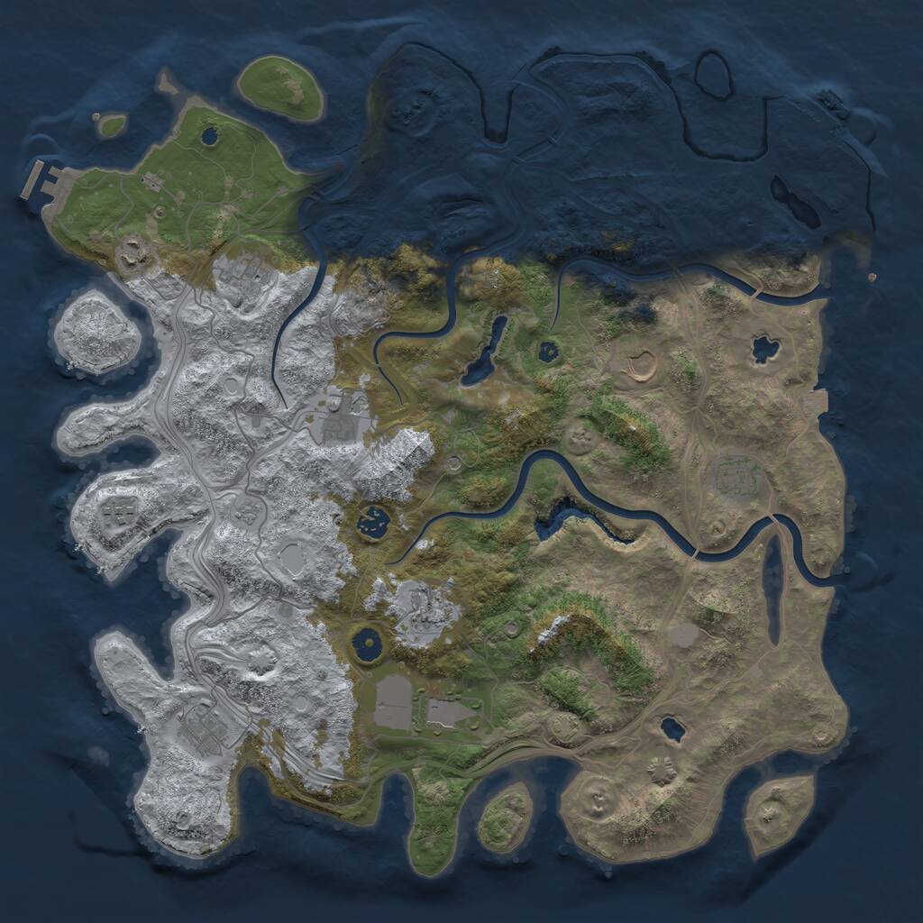 Rust Map: Procedural Map, Size: 4500, Seed: 573252506, 16 Monuments
