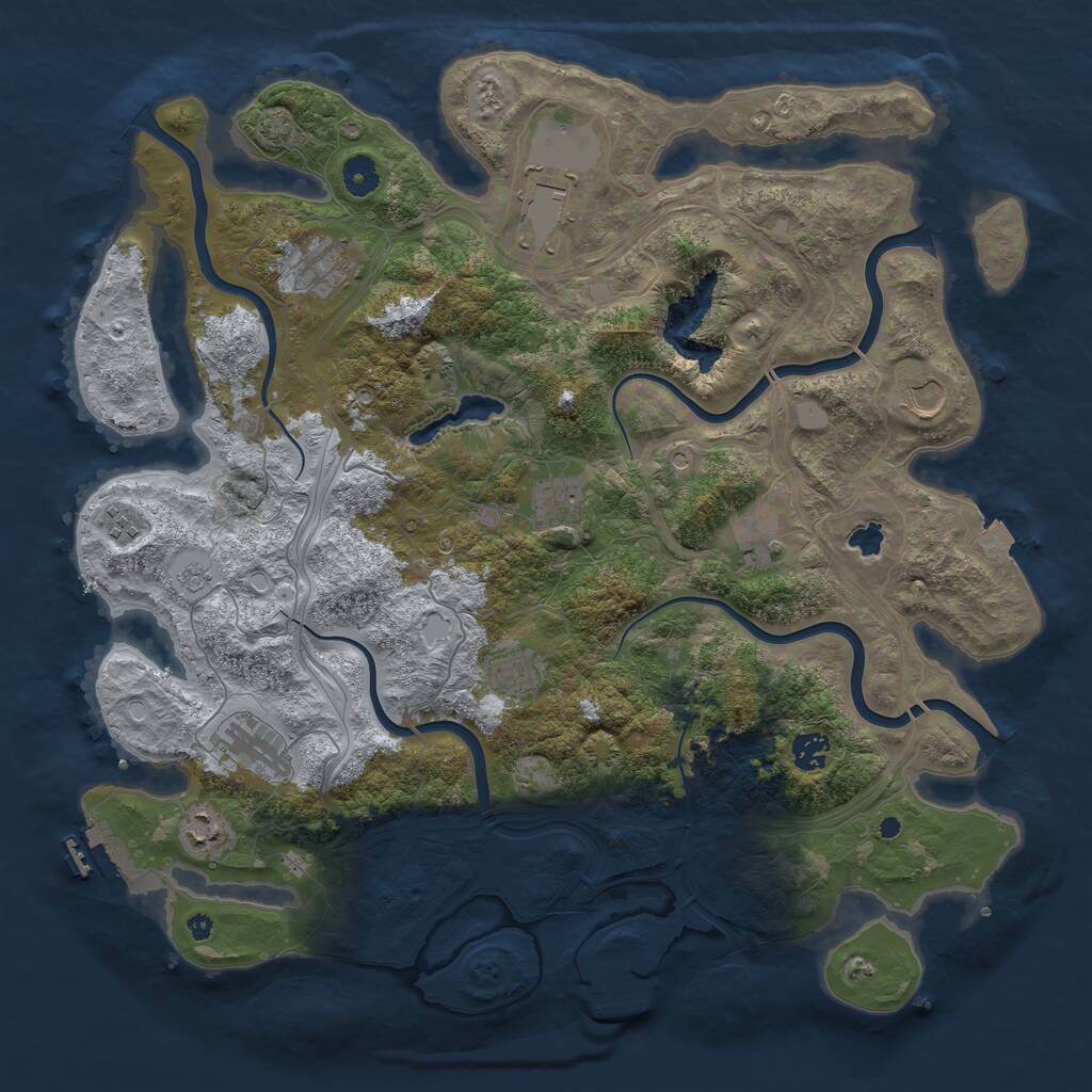 Rust Map: Procedural Map, Size: 4250, Seed: 1138956030, 16 Monuments