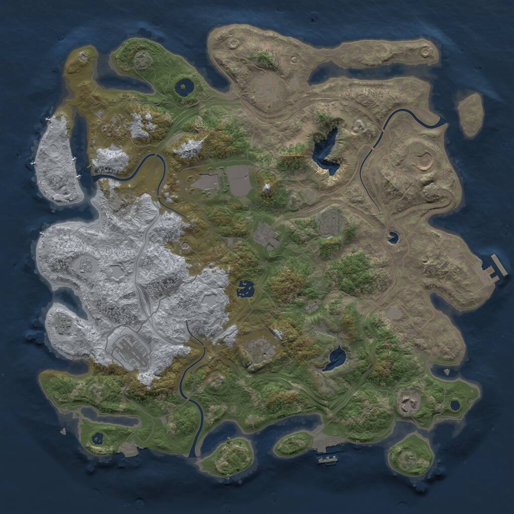 Rust Map: Procedural Map, Size: 4250, Seed: 1138956030, 17 Monuments