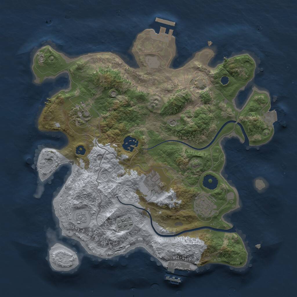 Rust Map: Procedural Map, Size: 3000, Seed: 898457982, 11 Monuments