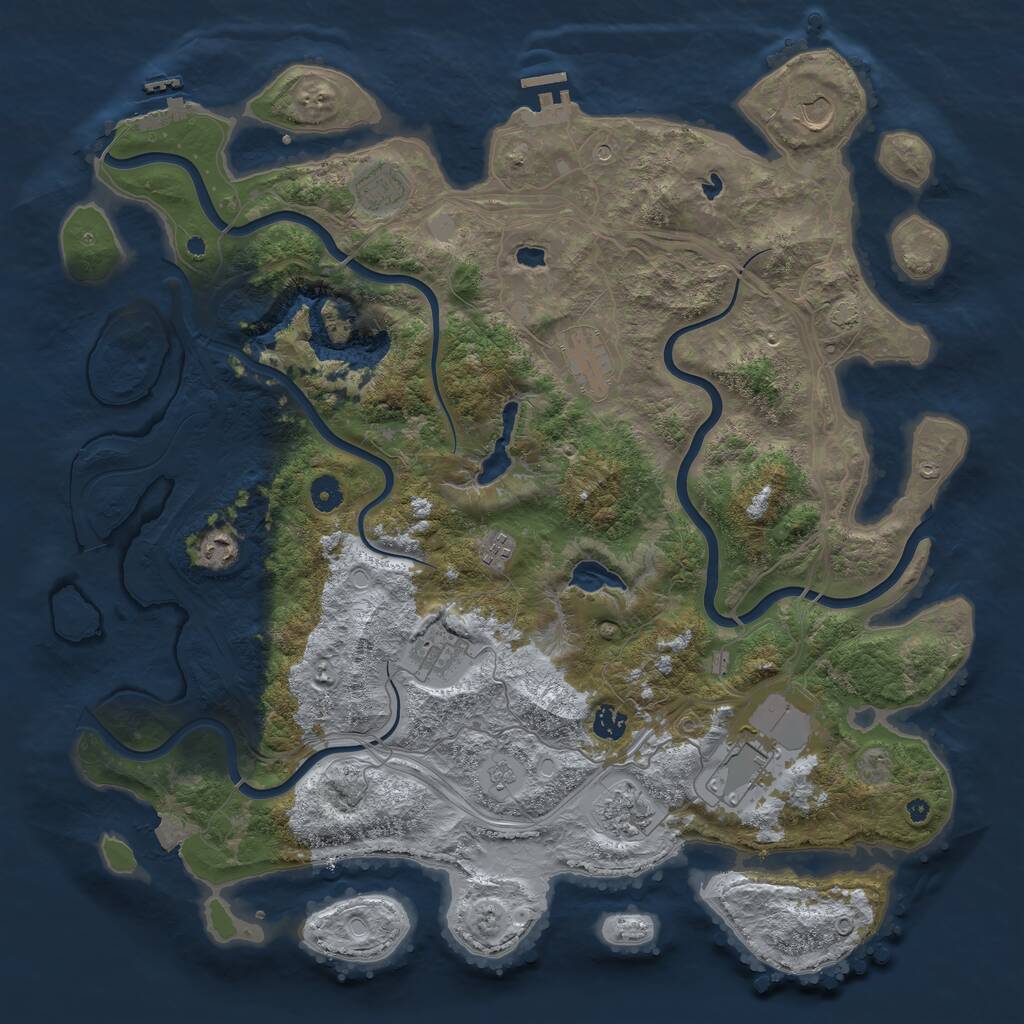 Rust Map: Procedural Map, Size: 4500, Seed: 1198760989, 15 Monuments